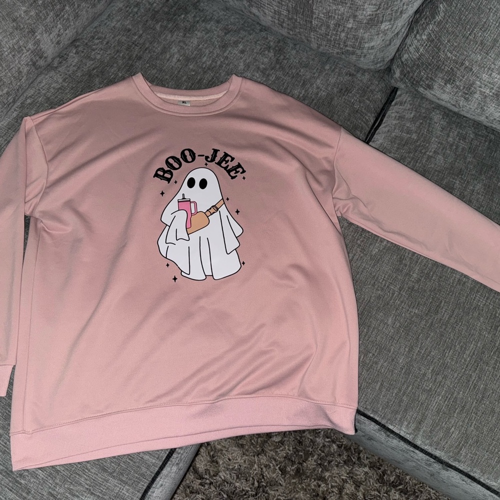Pink Ghost Graphic Sweater